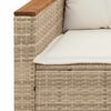 vidaXL Set Divano da Giardino 3 pz con Cuscini Beige in Polyrattan