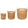 vidaXL Cesto per Piante GENDT 3 pz Marrone Naturale Rattan Kubu