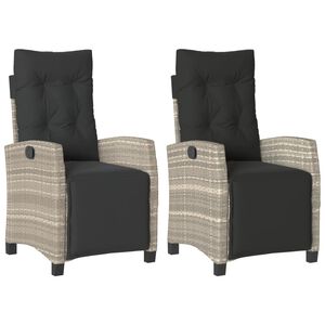 vidaXL Sedie da Giardino Reclinabili 2 pz con Poggiapiedi Polyrattan