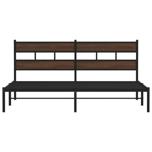 vidaXL Giroletto senza Materasso con Testiera Rovere Marrone 190x200cm