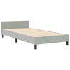 vidaXL Letto a molle con testiera Grigio chiaro 100 x 200 cm Velluto