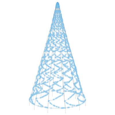 vidaXL Albero di Natale Pennone Blu 3000 LED 800 cm