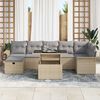 vidaXL Set Divano da Giardino con cuscino 8 pcs Beige Poly Rattan