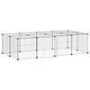 vidaXL Gabbia per Animali 20 Pannelli con Porta Nera 140x70x35 cm Acciaio