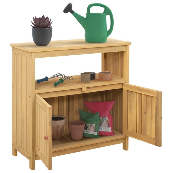 vidaXL Tavolo Consolle da Giardino 80x35x75 cm Legno Massello Acacia