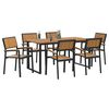 vidaXL Set da Pranzo per Giardino 7 pcs Nero e marrone