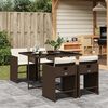 vidaXL Set da Pranzo da Giardino 5pz con Cuscini in Polyrattan Marrone