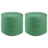 vidaXL Corda di Juta 2 pcs Verde 100% juta Tossa