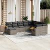 vidaXL Set Divano da Giardino 10 pz con Cuscini Grigio in Polyrattan
