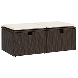 vidaXL Set Divano Giardino 4 pz con Cuscini Marrone Polyrattan Acacia