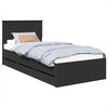 vidaXL Struttura del letto Nero 75 x 190 cm Legno Ingegnerizzato