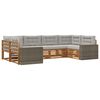 vidaXL Set di divani da esterno 6 pz Naturale e Grigio Chiaro