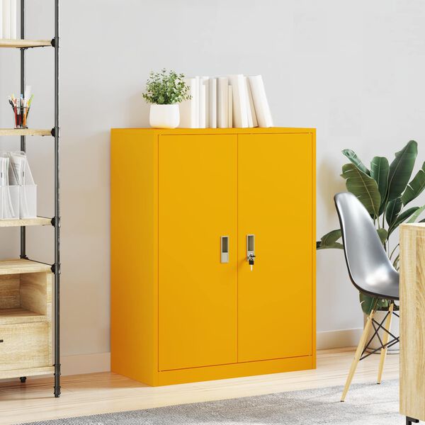 vidaXL Armadio Giallo senape 80 x 40 x 105 cm Acciaio