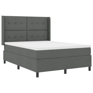 vidaXL Letto a Sorgente LED Grigio scuro 160 x 200 cm Tessuto