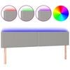 vidaXL Testiera a LED Grigio Chiaro 200x5x78/88 cm in Tessuto