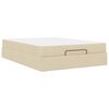 vidaXL Struttura letto con materasso con materasso 2 pcs Crema Tessuto