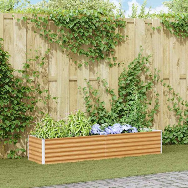 vidaXL Letto rialzato da giardino 195 x 50 x 36 cm Acciaio zincato