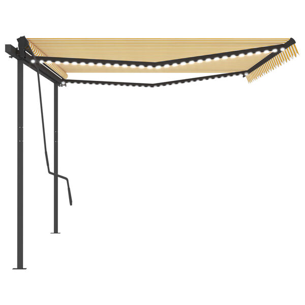 vidaXL Tenda Automatica con Sensore Vento LED 5x3,5 m Gialla e Bianca