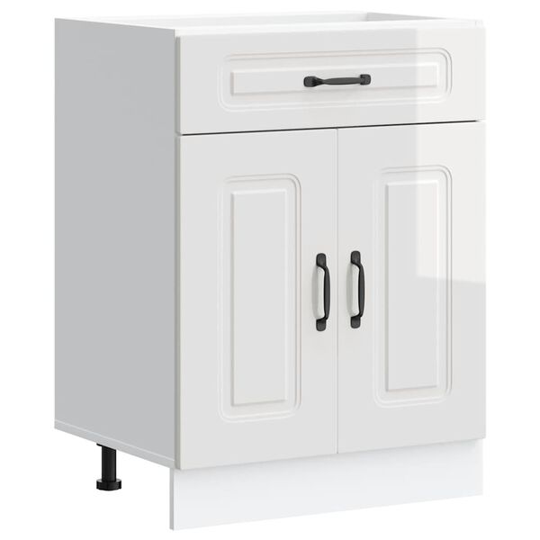 vidaXL Base da Cucina Kalmar Bianco Lucido in Legno Multistrato