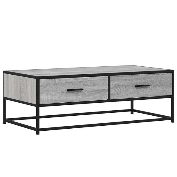 vidaXL Tavolino Salotto Grigio Sonoma 100x50x35cm Multistrato Metallo