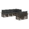 vidaXL Set Divano da Giardino 7 pz 7-Numero di posti Grigio polyrattan