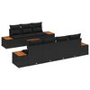 vidaXL Set Divano da Giardino 8 pz Nero Poly Rattan