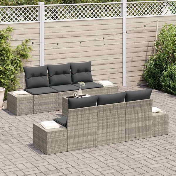 vidaXL Set Divano da Giardino 8 pcs Grigio chiaro e grigio scuro
