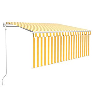 vidaXL Tenda Automatica Sensore e Parasole 3,5x2,5 m Gialla e Bianca