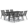 vidaXL Set da Pranzo da Giardino 7 pz Grigio e Nero