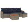 vidaXL Set Divani da Giardino 6 pz con Cuscini Grigio in Polyrattan
