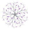 vidaXL Lampadario Foglie e Bracci in Cristallo Acrilico 5 E14 Viola