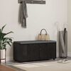 vidaXL Panca per ingresso con cuscino Rovere Nero 100 x 38 x 46 cm