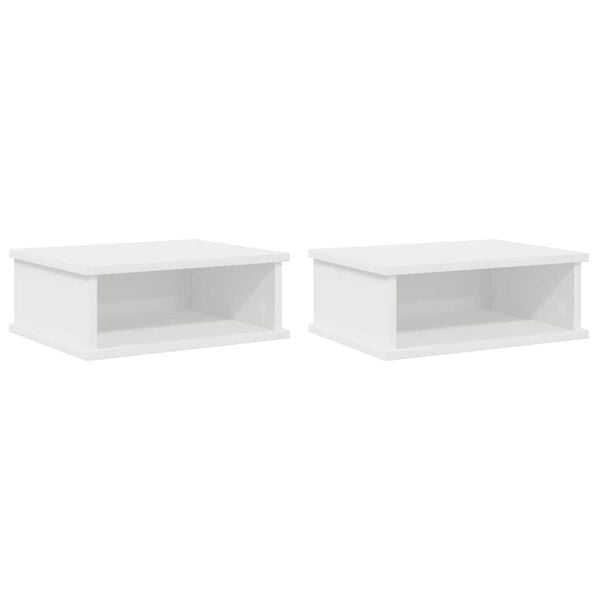vidaXL Comodino 2 pcs Bianco 40 x 31 x 15 cm Legno multistrato