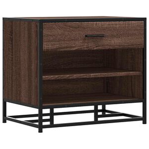 vidaXL Panca Portaoggetti Rovere Marrone Legno Multistrato e Metallo