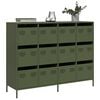 vidaXL Credenza Verde Oliva 135x39x103,5 cm Acciaio Laminato a Freddo