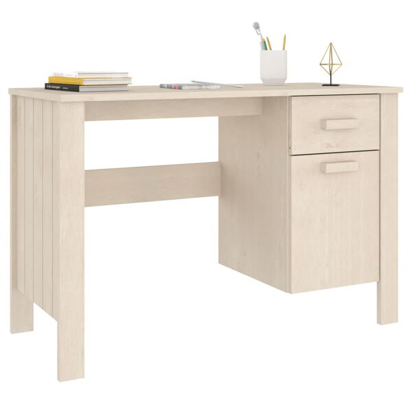 vidaXL Scrivania HAMAR ambra 113x50x75 cm in Legno Massello di Pino