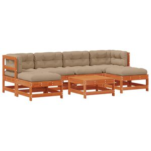 vidaXL Set Lounge da Giardino 7 pz Marrone Cerato
