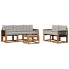 vidaXL Set di divani da esterno 6 pz Naturale e Grigio Chiaro