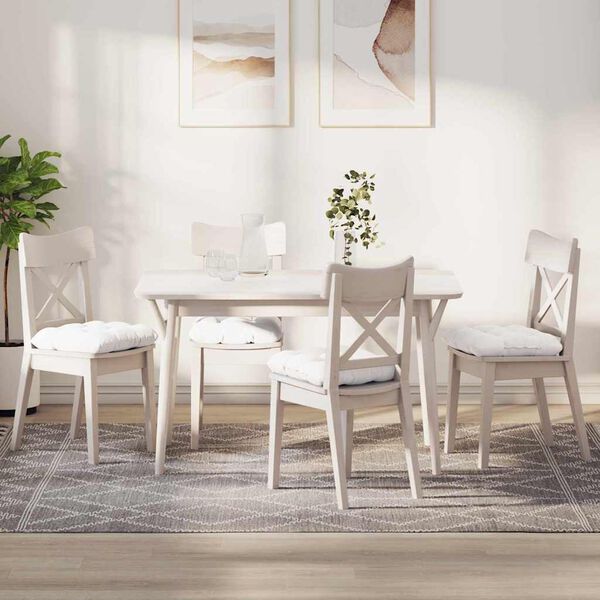 vidaXL Cuscini per Seduta 4 pcs Bianco 45 x 45 x 12 cm Tessuto