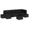 vidaXL Set Divano da Giardino 8 pz Nero polyrattan