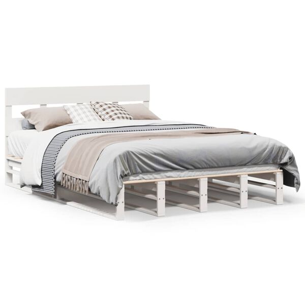 vidaXL Letto senza Materasso Bianco 120x200 cm Legno Massello di Pino