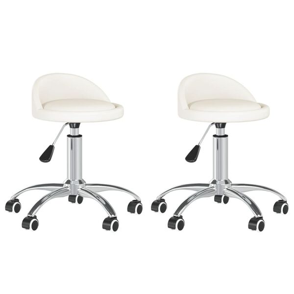 vidaXL Sedie da Pranzo Girevoli 2 pz Bianche in Similpelle