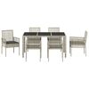 vidaXL Set da Pranzo per Giardino 7 pcs Grigio chiaro polyrattan