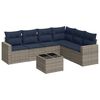 vidaXL Set Divani da Giardino 7 pz con Cuscini Grigio in Polyrattan