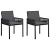 vidaXL Sedie da giardino 2 pz Nero e Grigio scuro polyrattan