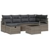 vidaXL Set Divano da Giardino 7 pz Grigio polyrattan