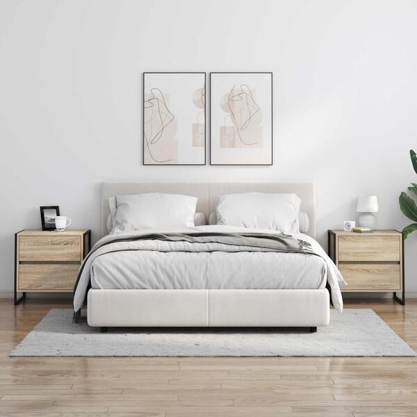 vidaXL Comodino Sonoma 50 x 39.5 x 50 cm Legno multistrato