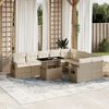 vidaXL Set Divano da Giardino 10 pz con Cuscini Beige in Polyrattan