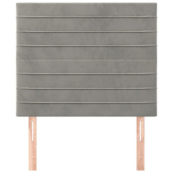vidaXL Testiera Grigio Chiaro 90x5x118/128 cm Velluto