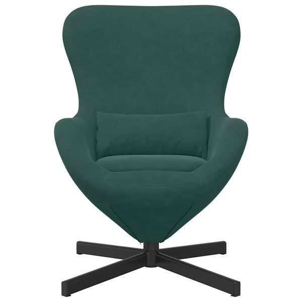 vidaXL Poltrona uovo Verde Scuro 63 x 73 x 90 cm Velluto